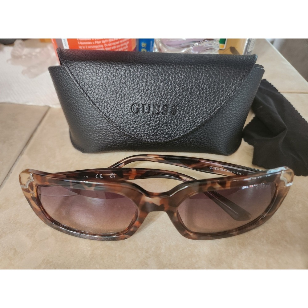 GUESS Women's Sunglasses GU7841 56B Shiny Havana Tortoise Brown Gradient 59mm